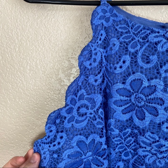 BCX Blue Scallop Halter Neck Mini Dress - Picture 7 of 7